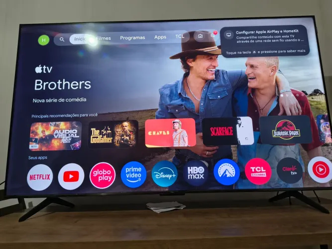 Smart TV 65" TCL 4K UHD QLED 65P7K Google TV AiPQ Google Assistente 3 HDMI 1 USB
