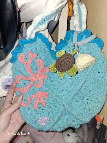 Bolsa de crochê inspirado no mar