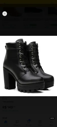 BOTA (NOVA) COTURNO FEMININA PRETA - SUPER CONFORTÁVEL- Nº 35