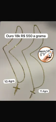 Cordão ouro 18k peças novas