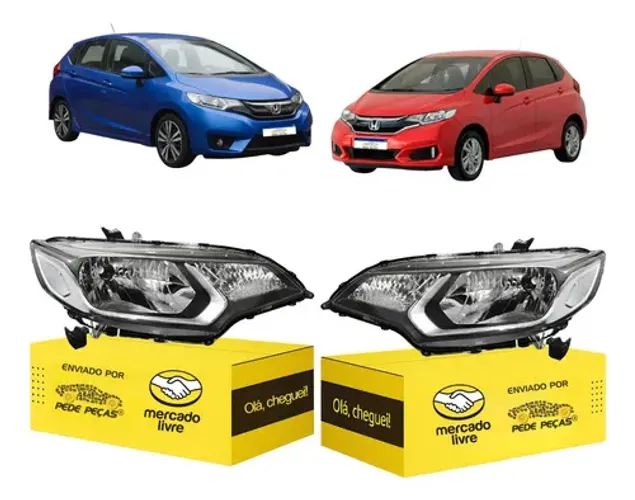 Par Farol Sinaleira Honda Fit 2015 A 2021 Dx Lx Personal Ambos Lados Transparente/cromado