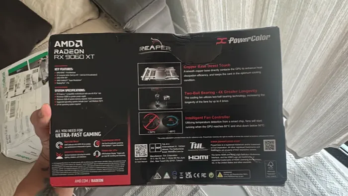 Placa de Vídeo PowerColor Reaper AMD Radeon RX 9060 XT 16GB GDDR6