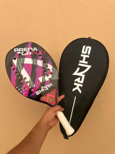 Raquete de Beach Tennis Shark Predator Pro 3K Rosa Com selo de autenticidade original