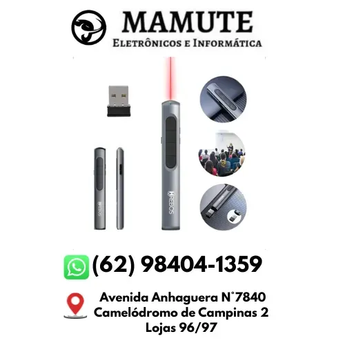 Passador de Slide Controle De Slides Caneta A Laser 100m Usb-c Recarregável 