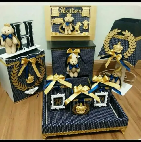 Kit higiene em MDF de menino