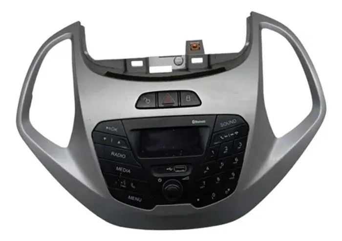 Moldura Radio Multimídia Alerta Trava Porta Ford Ka 1.0 2015 Preto