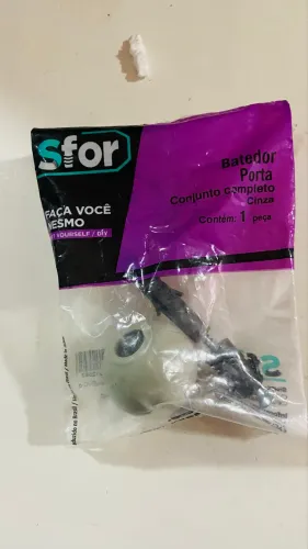 Batedor de Porta Cinza Sfor Completo Novo