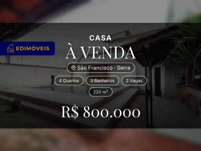Casa Espetacular com Piscina e Varandão em São Francisco Serra, Ideal para Lazer!