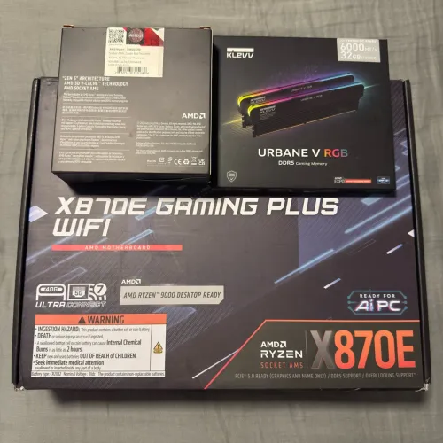 Kit am5 9800x3d + x870e gaming plus wifi + 32gb 6000mhz