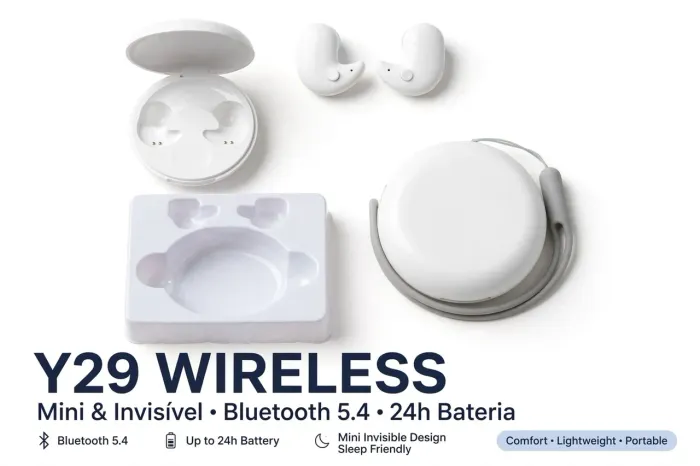 Fone Y29 Wireless Bluetooth 5.4 Mini Invisível - Novo