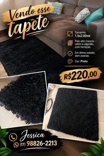 Tapete pelo alto preto