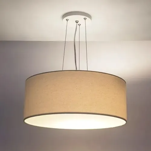 Lustre Pendente Redondo Cúpula em Tecido