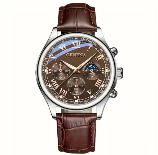 Relógio de pulso Social Casual Caramelo com Pulseira Couro Marrom Boa Qualidade