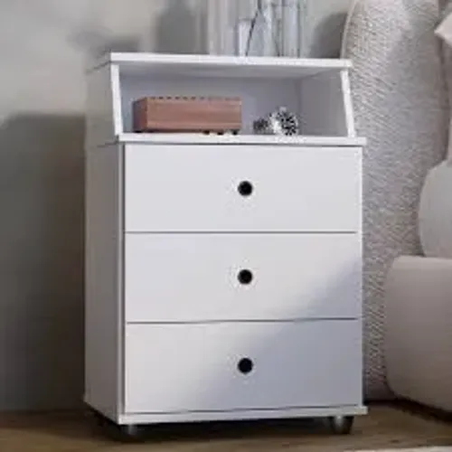 Mesa de Cabeceira Luxo 3Gvs Branco EJ Moveis - Entrega Rápida! 