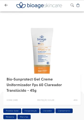 Vendo protetor solar Bioage