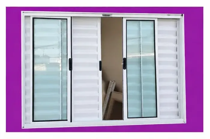 Veneziana aluminio branco 1,00X1,00 modelo esquadril frete a/c - pagamento na entrega