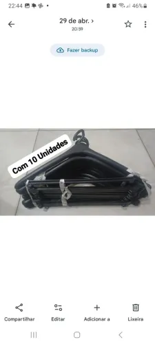 KIT COM 10 CABIDES PRETOS GIRATORIO PARA ROUPAS TERNOS MODA VESTIDOS JAQUETAS CAMISA GERAL