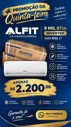 Ar lacrado 9.000btus mais instalação