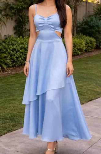 Vestido longo azul