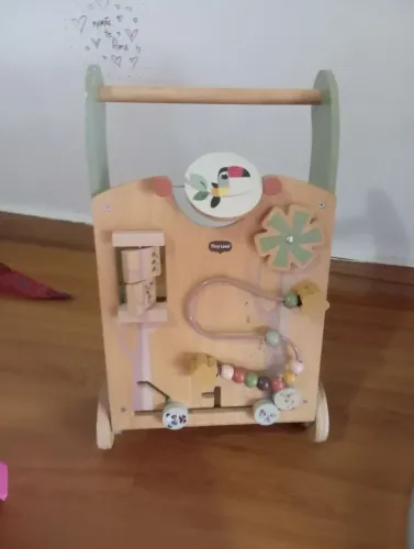 Andador de bebê infantil madeira educativo