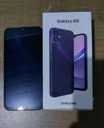 SAMSUNG A15 NA CAIXA - 128GB / NFC / BIOMETRIA / CARREGADOR ORIGINAL / CABO