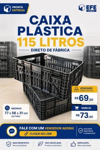 Caixa plástica 115 litros têxtil 