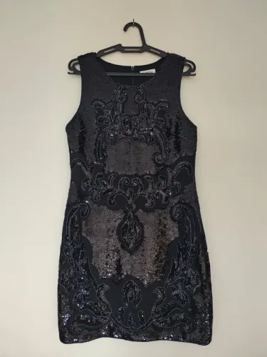Vestido curto festa preto brilho