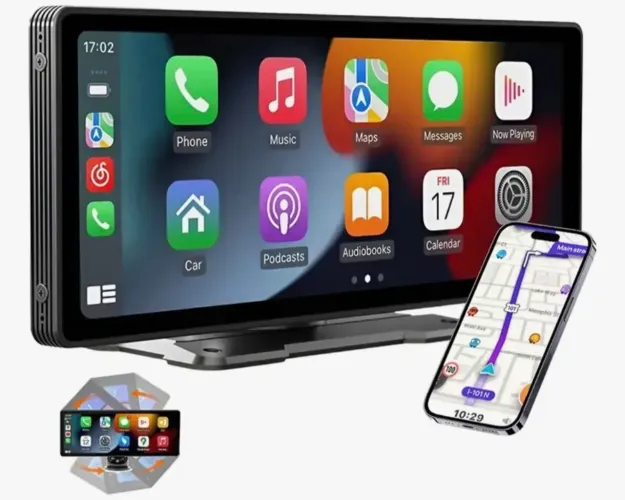 Multimidia portátil 10 polegadas com espelhamento Android Auto e carplay