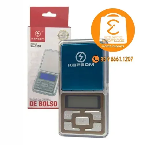Balança De Bolso Portátil Digital com LCD 0,01g Até 500g KA-B108