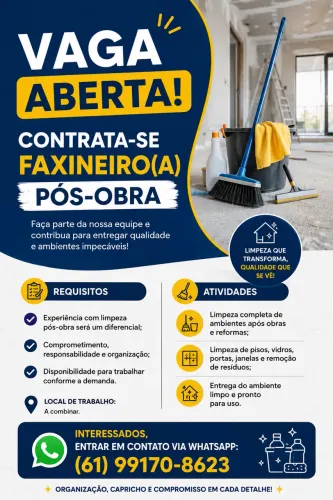 Faxineiro (a) pós obra