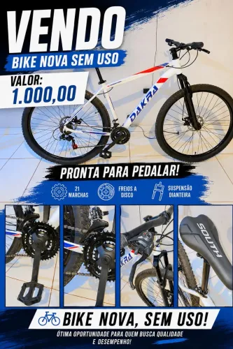 Bicicleta aro 29. Nova, sem uso.