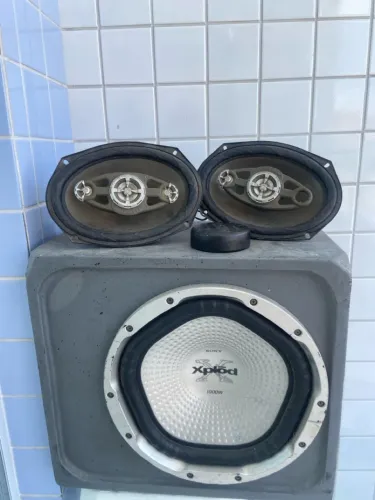 Caixa de Som Trio Automotivo / Residencial - Subwoofer Sony Xplod 1000W + Par 6x9