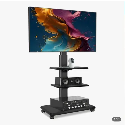 Suporte De Chão Para Tv / Monitor 32 A 75 Com Rodinhas