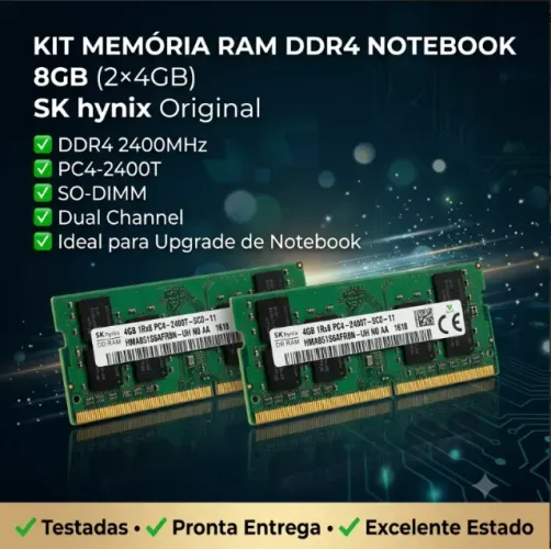 Kit Memória Ram Ddr4 8gb (2x4gb) 2400mhz So-dimm Sk Hynix