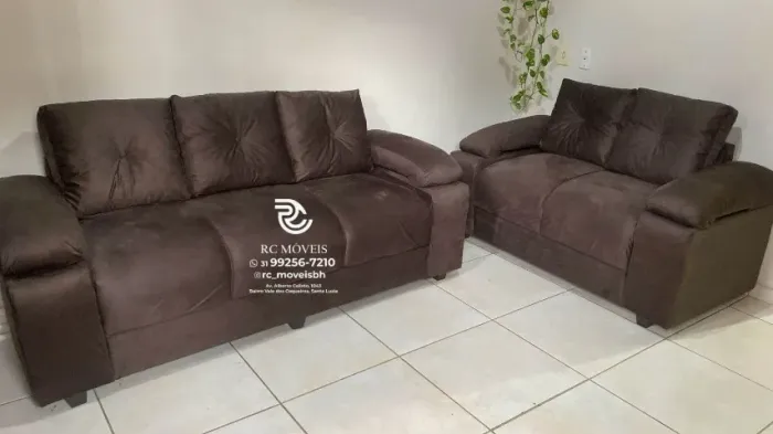 Sofá 2 e 3 pessoas Suede de qualidade D33 Braço Fofão Confortável Direto da Fábrica