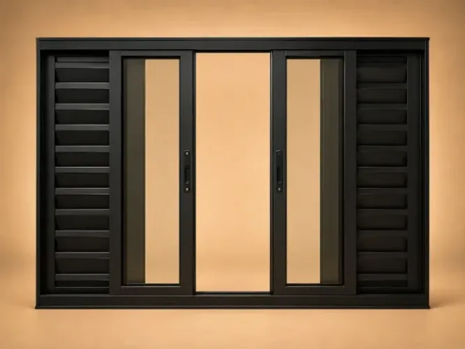 JANELA VENEZIANA PRETA 6 FOLHAS (LINHA 25)