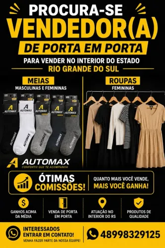 Vaga de emprego vendedor porta a porta