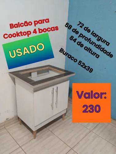 Balcão para Cooktop 4 bocas USADO