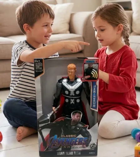boneco thor vingadores guerra infinita 30cm articulado luz som br1001