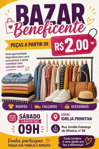 BAZAR BENEFICENTE / PEÇAS A PARTIR DE 2 REAIS