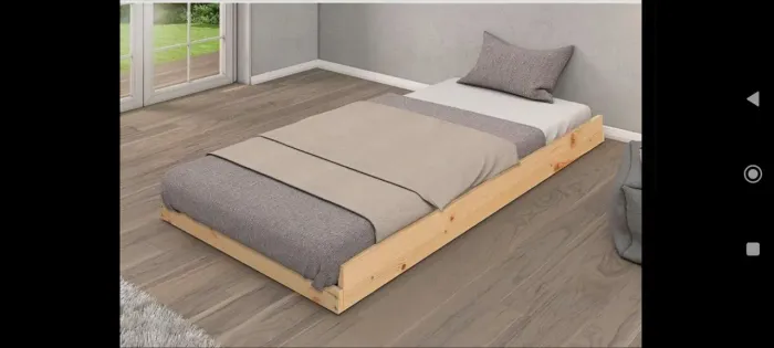 Cama auxiliar de madeira maciça
