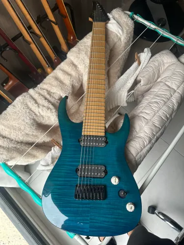 Guitarra 8 Cordas Agile Septor Elite 827 EB CP Blue Flame