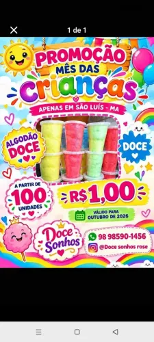 Copos de algodão doce