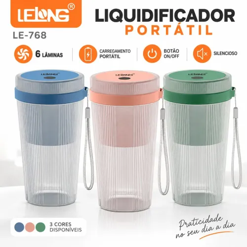 Liquidificador Recarregável Portátil 6 Lâminas USB