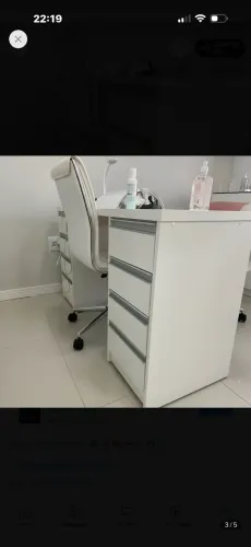 Mesa De Manicure 8 Gavetas 100% Mdf - 130x45x75cm