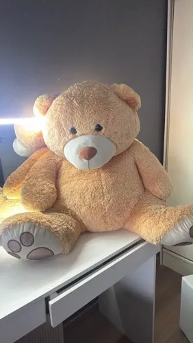 Urso de Pelúcia Grande Bege - Super Macio