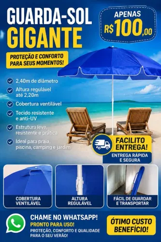 Vende-se guarda sol gigante novo