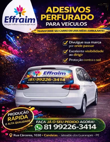 Adesivo Perfurado para Carro - Personalizado