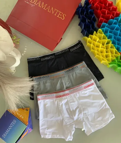 Cueca Boxer infantil diamantes com 3 ou 4 peças