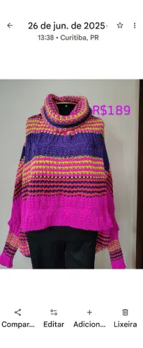Blusa colorida tricô 3 opção nas fotos